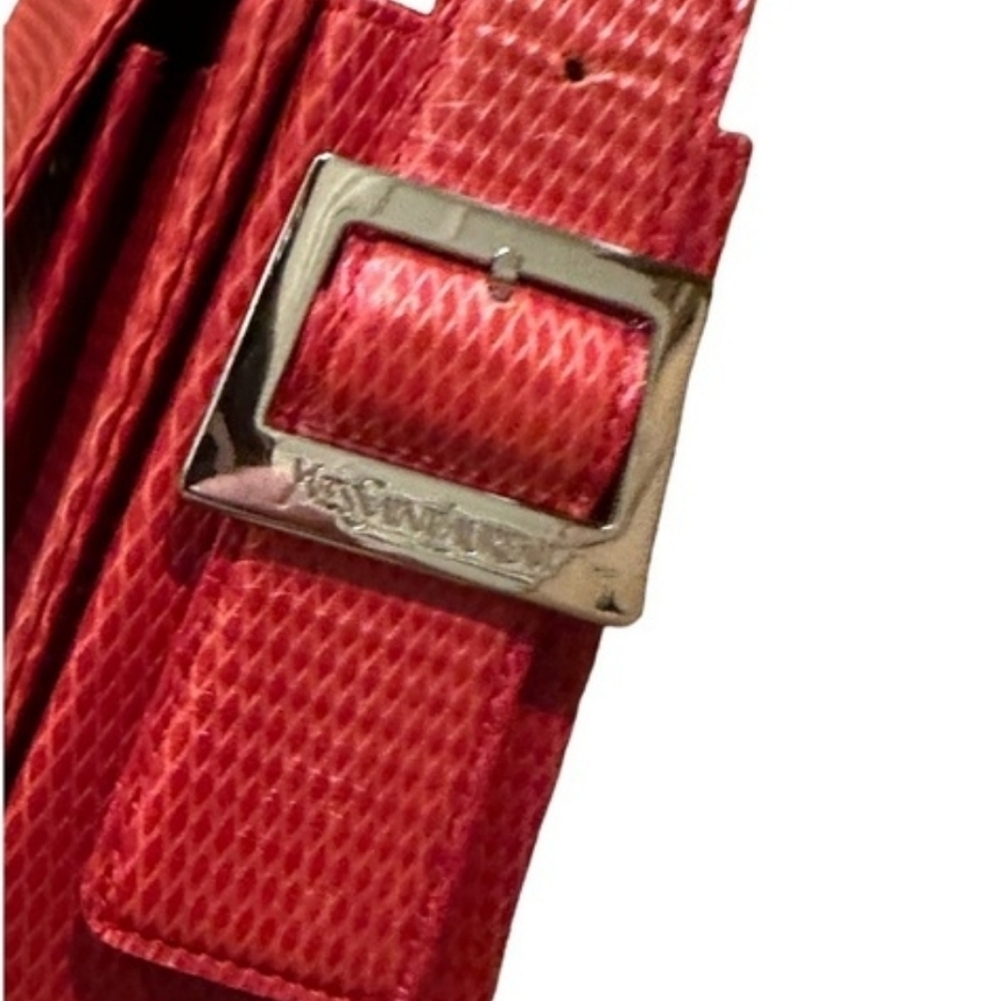 Vintage Yves Saint Laurent Rive Gauche Embossed Leather Structured Shoulder Bag - Picture 5 of 16